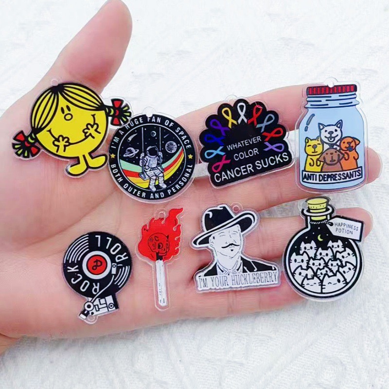 Men Keychain Accessories - 10pcs Halloween cartoon character charm creative