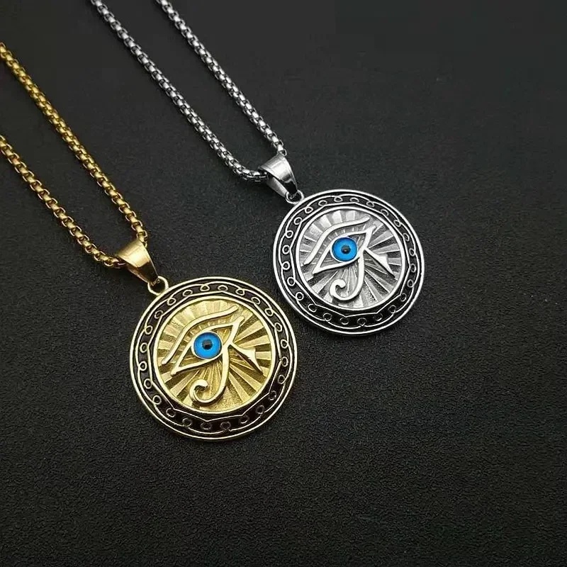 Men'S Accessories Jewelry Egypt - 1pcs Eye of Horus Round Coin