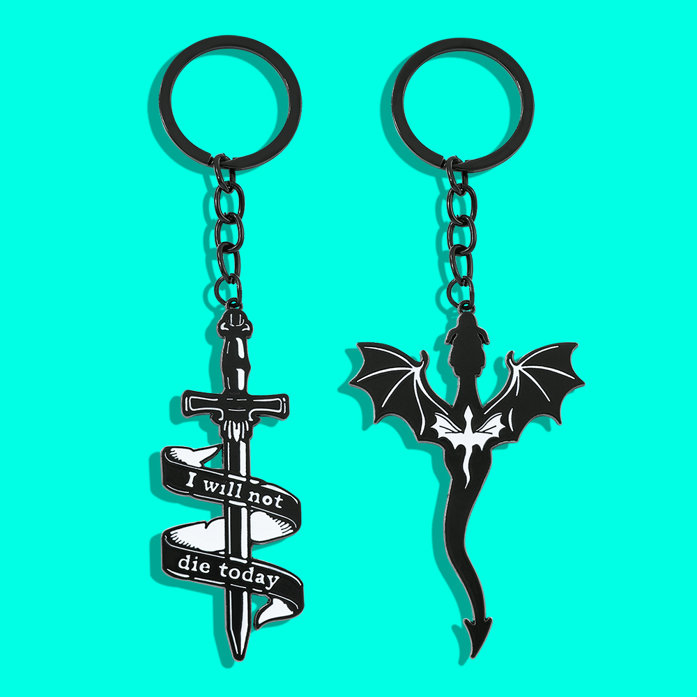 Men Accessories For Hand - Fourth Wing Black Dragon Keychain Pendant