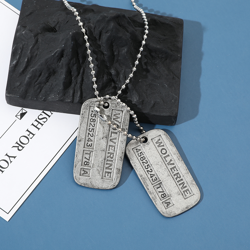Men Accessories Pendant - X-Men Wolverine Military Card Necklace -