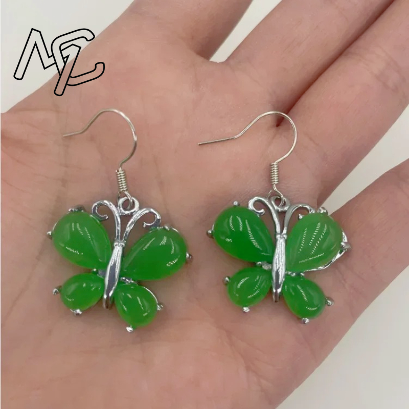 Men Accessories For Hand - S925 Silver Green Jade Butterfly Pendant