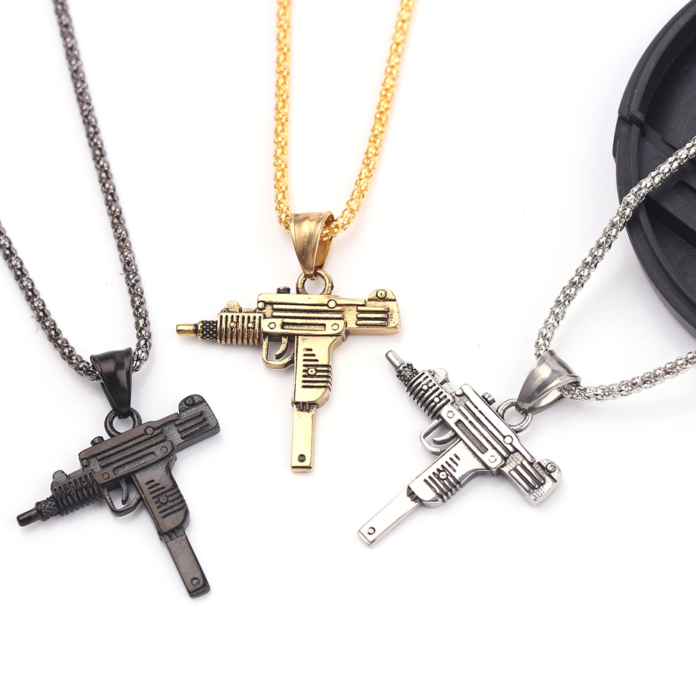 Punk Uzi Pistol Machine Gun Ne - Men Accessories Pendant avis et prix