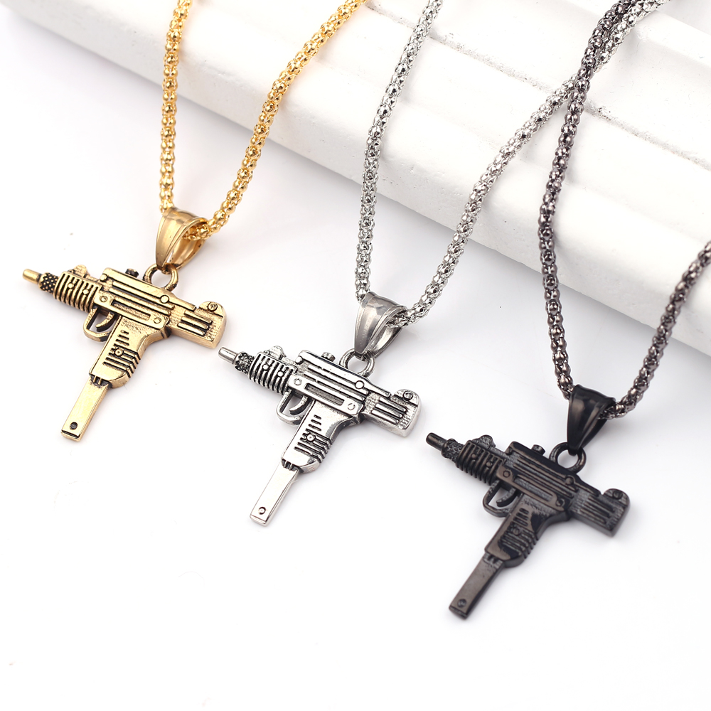 Punk Uzi Pistol Machine Gun Ne - Men Accessories Pendant avis et prix