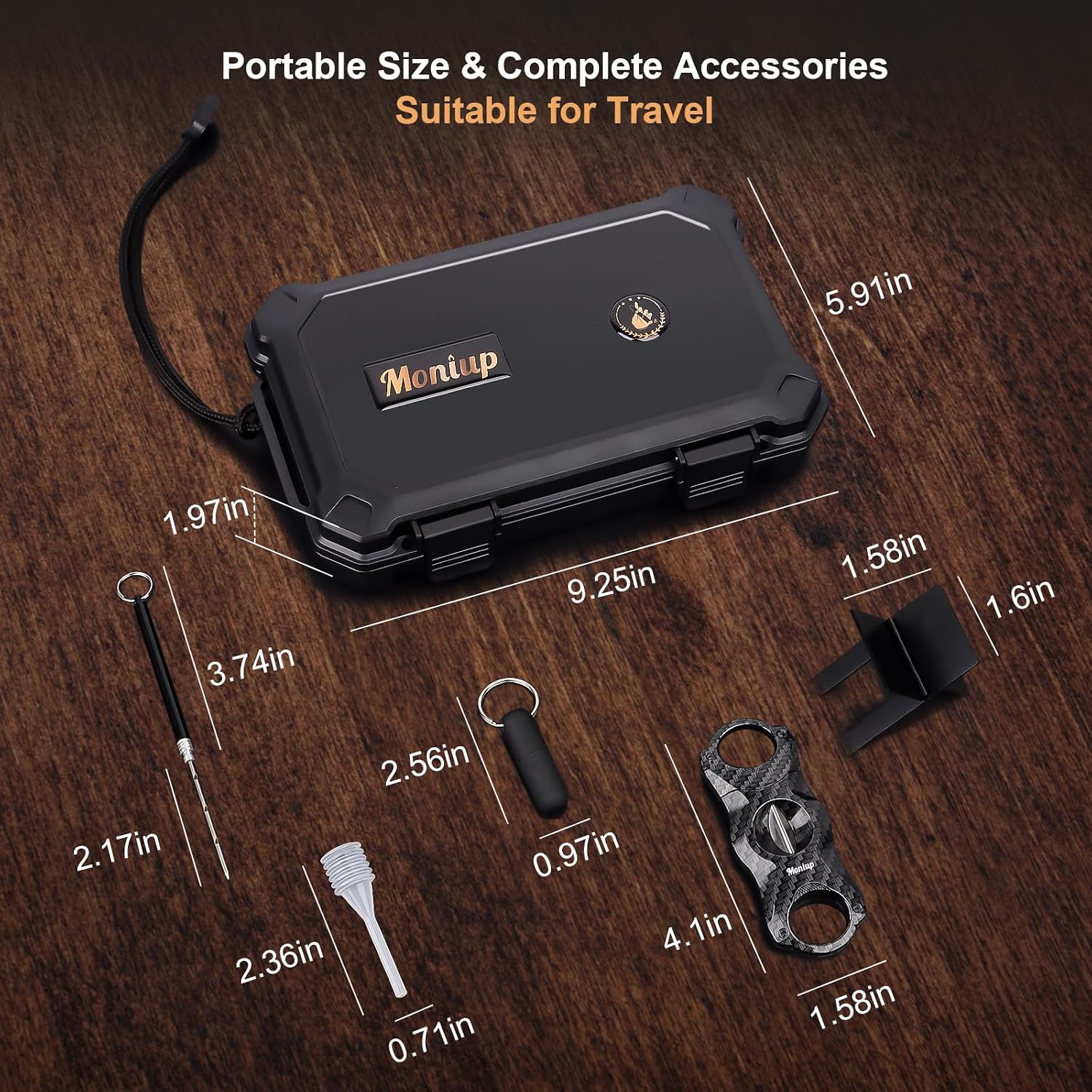 Portable Cigar Humidor Set wit - Cigar Cutter Set avis et prix