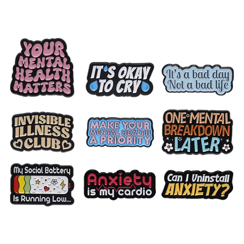 Quote Anxiety Brooch Enamel Pi - Men'S Accessories Quotes avis et prix