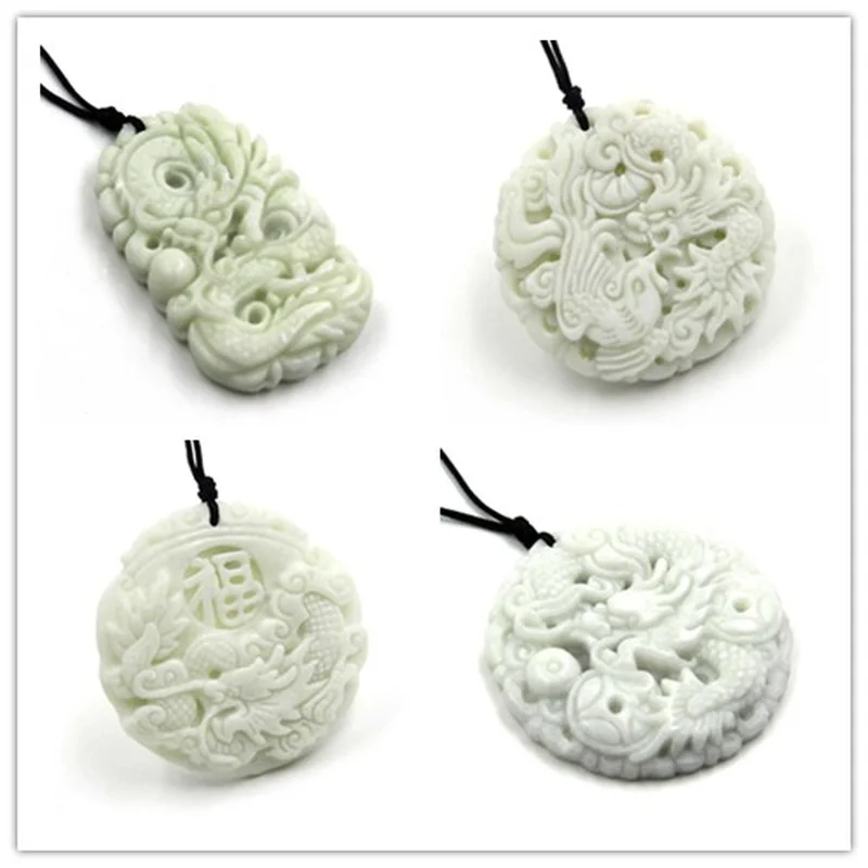 Natural White jade Dragon Phoe - Men Accessories For Hand avis et prix