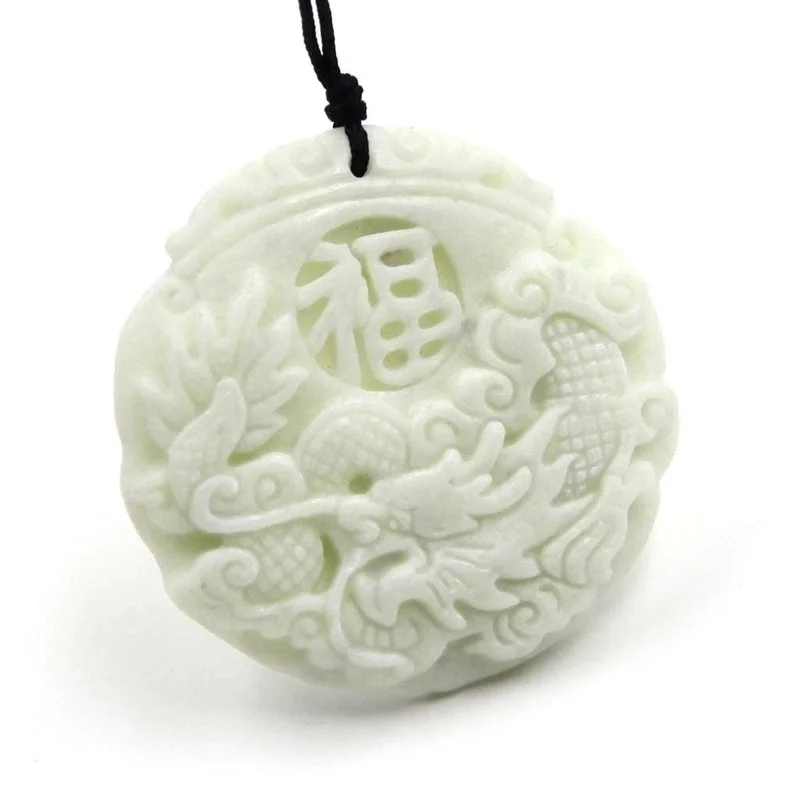 Natural White jade Dragon Phoe - Men Accessories For Hand avis et prix
