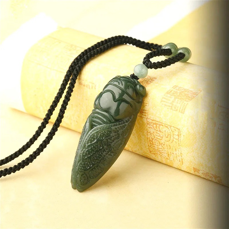 Natural Hetian Jade Cicada Pen - Men Accessories For Hand avis et prix