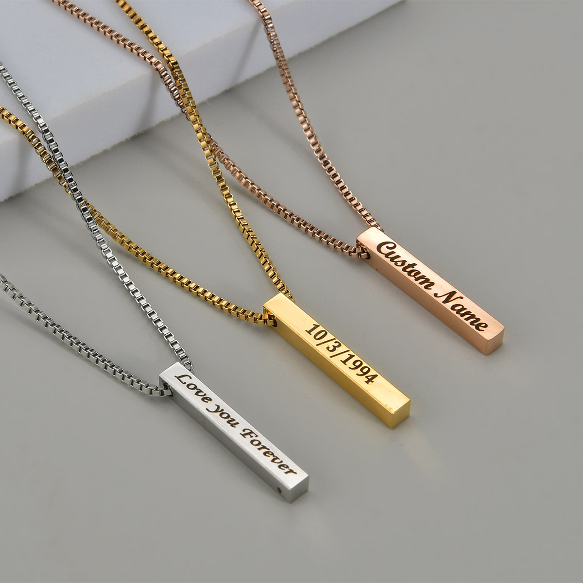 Four Sides Engraving Name Date - Men Accessories Gift Box avis et prix