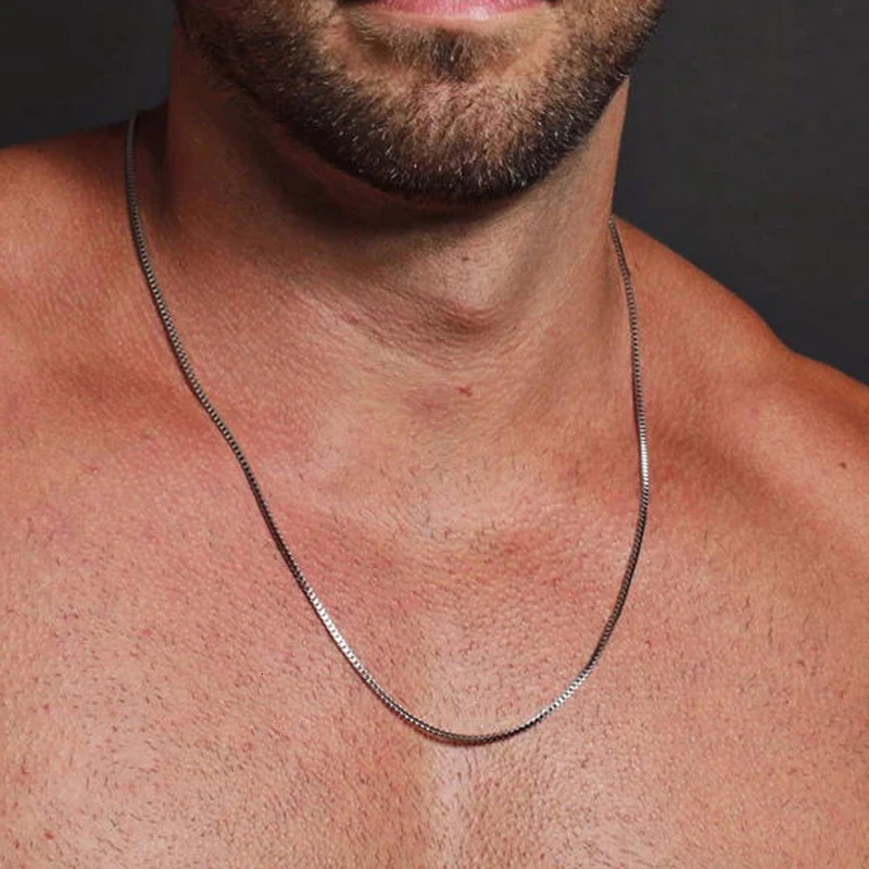 Mens Thin Box Chain Necklace,1 - Men Accessories Gift Box avis et prix