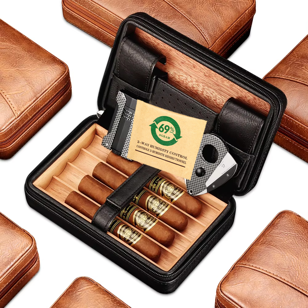 GALINER Leather Cigar Humidor  - Cigar Cutter Set avis et prix