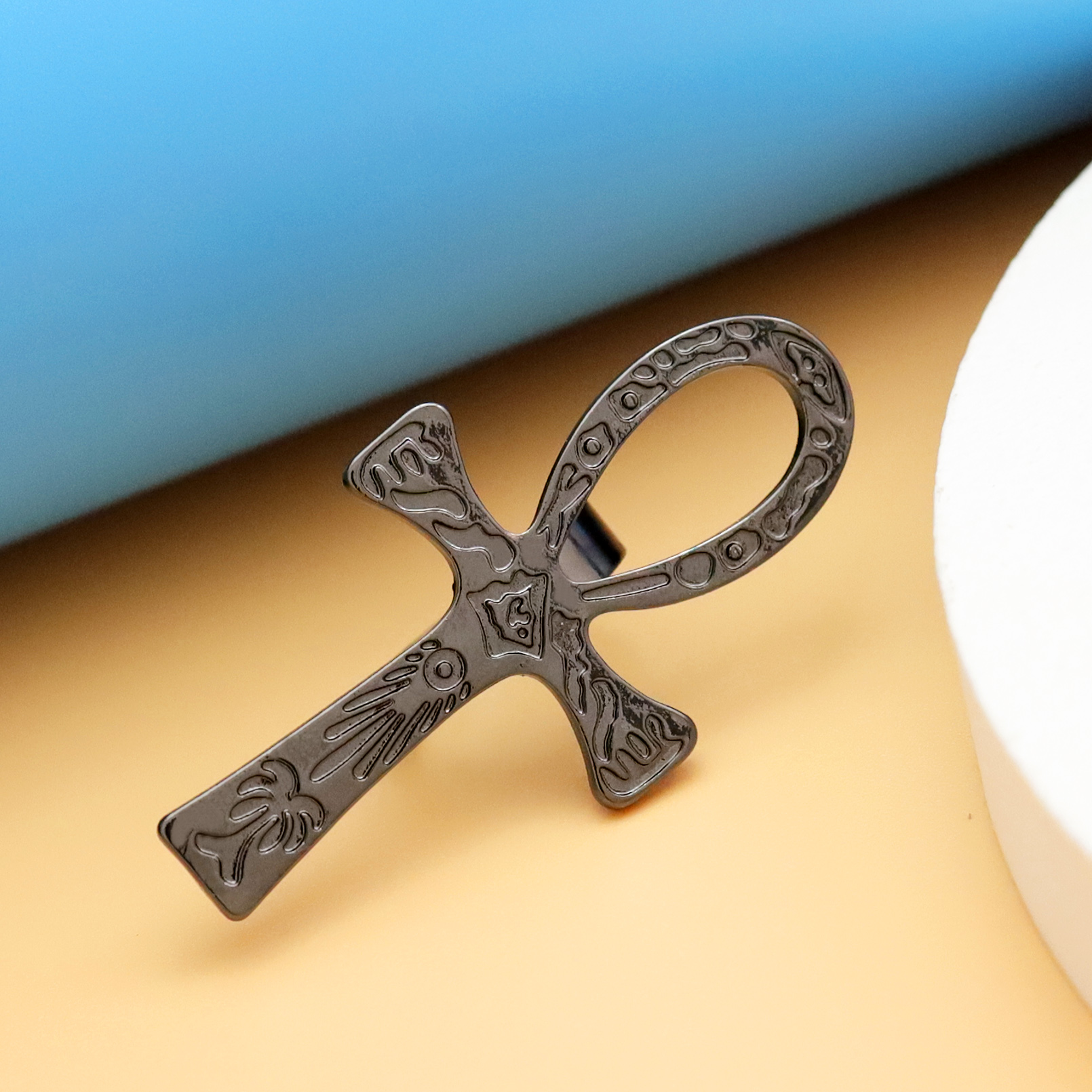 Black Ankh Cross Ring Tribal E - Men'S Accessories Jewelry Egypt avis et prix