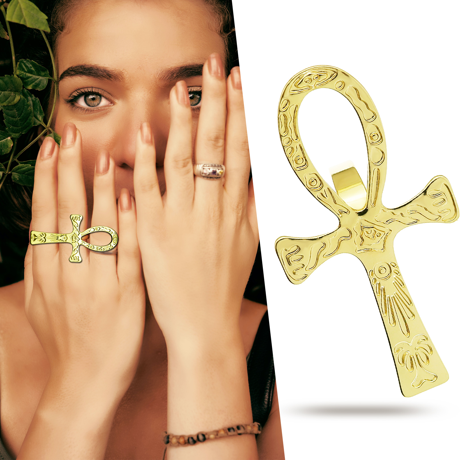 Black Ankh Cross Ring Tribal E - Men'S Accessories Jewelry Egypt avis et prix