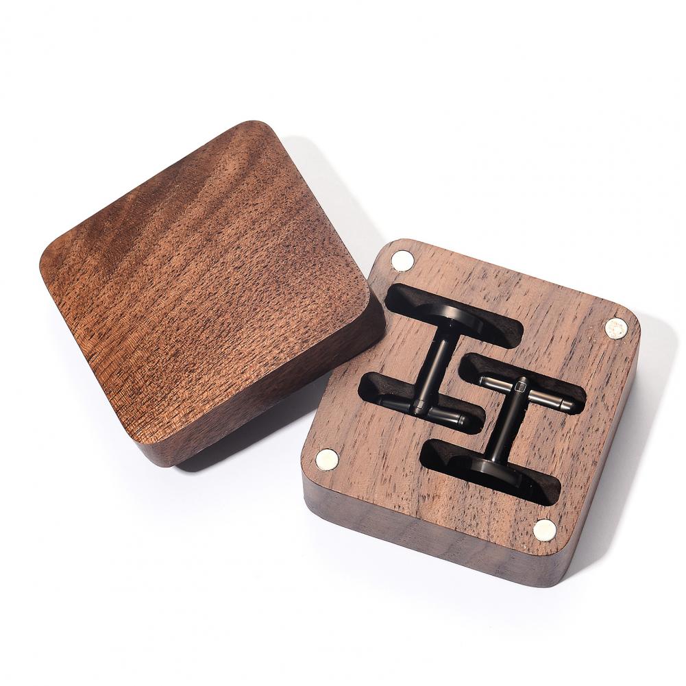 Walnut Cufflink Box Solid Wood - Men Accessories Gift Box avis et prix
