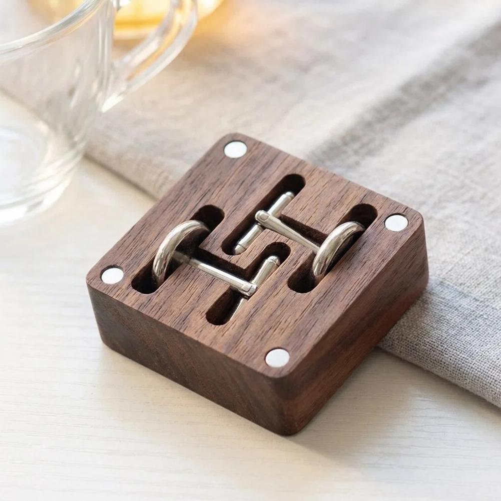 Walnut Cufflink Box Solid Wood - Men Accessories Gift Box avis et prix