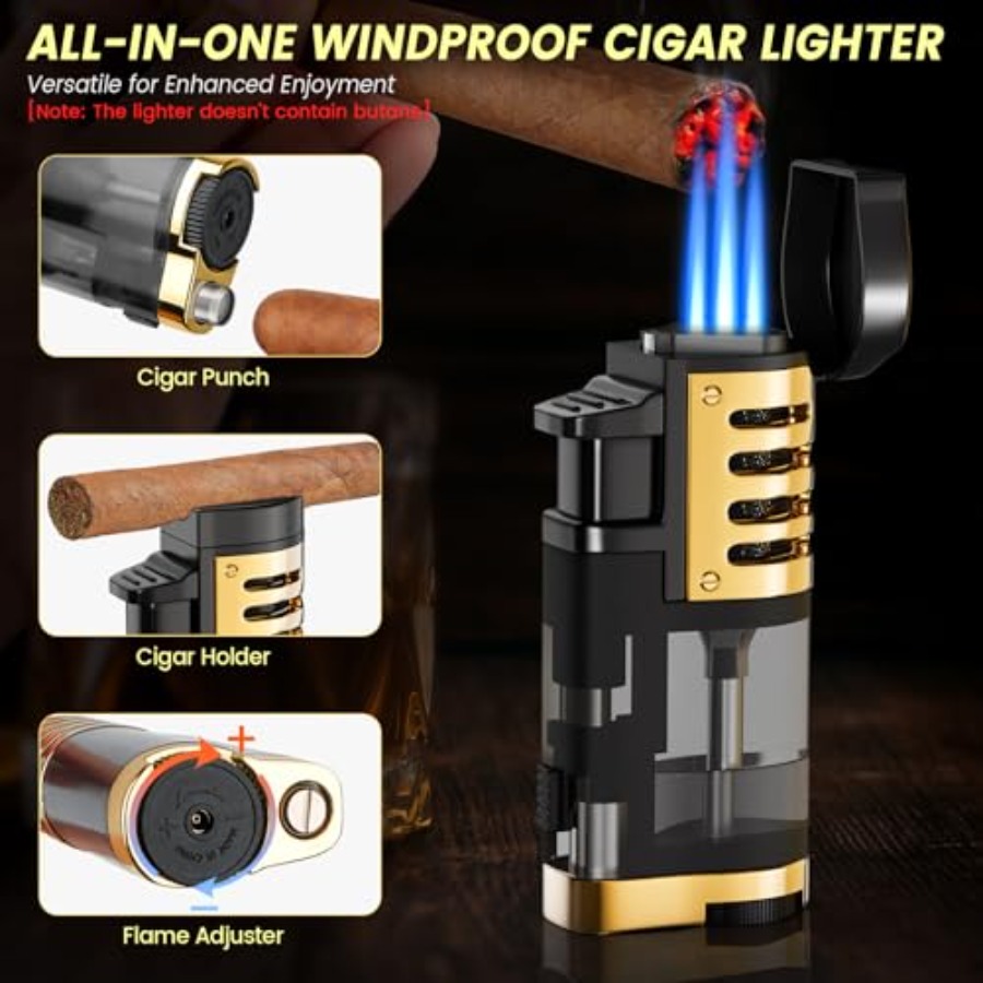 Travel Cigar Humidor Set with  - Cigar Cutter Set avis et prix