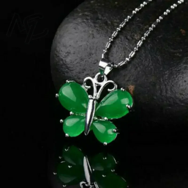 S925 Silver Green Jade Butterf - Men Accessories For Hand avis et prix