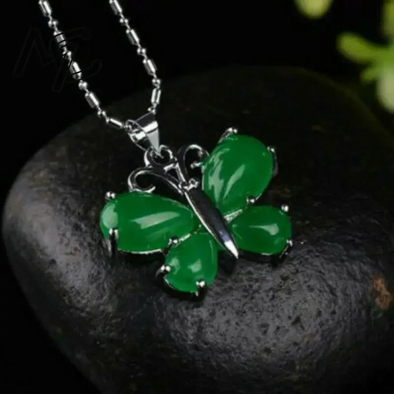 S925 Silver Green Jade Butterf - Men Accessories For Hand avis et prix
