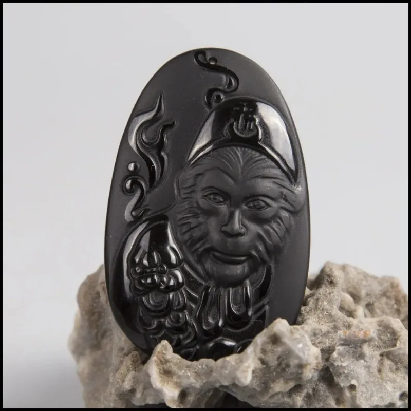 Natural Obsidian Sun WuKong Pe - Men Accessories For Hand avis et prix