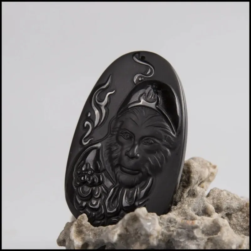 Natural Obsidian Sun WuKong Pe - Men Accessories For Hand avis et prix