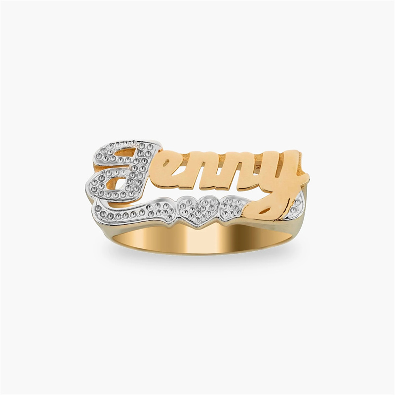18K Gold Ring With Heart Perso - Men Accessories Name avis et prix