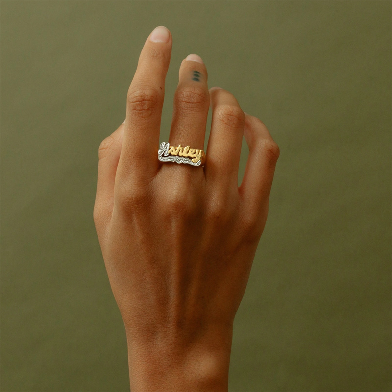 18K Gold Ring With Heart Perso - Men Accessories Name avis et prix