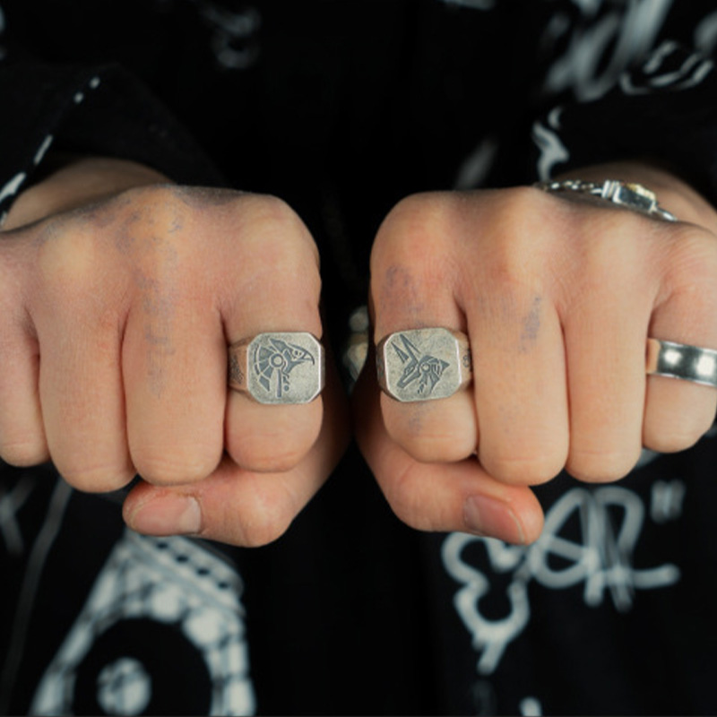 Retro Egypt Anubis Horus Ring  - Men'S Accessories Jewelry Egypt avis et prix
