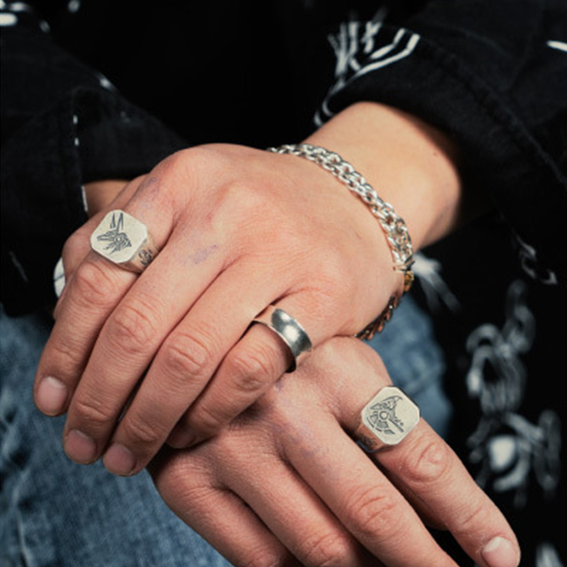 Retro Egypt Anubis Horus Ring  - Men'S Accessories Jewelry Egypt avis et prix