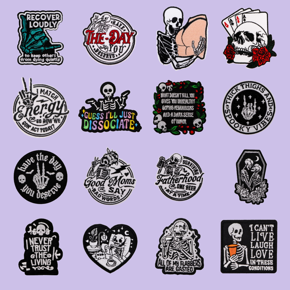 Skull Quotes Embroidery Patch  - Men'S Accessories Quotes avis et prix