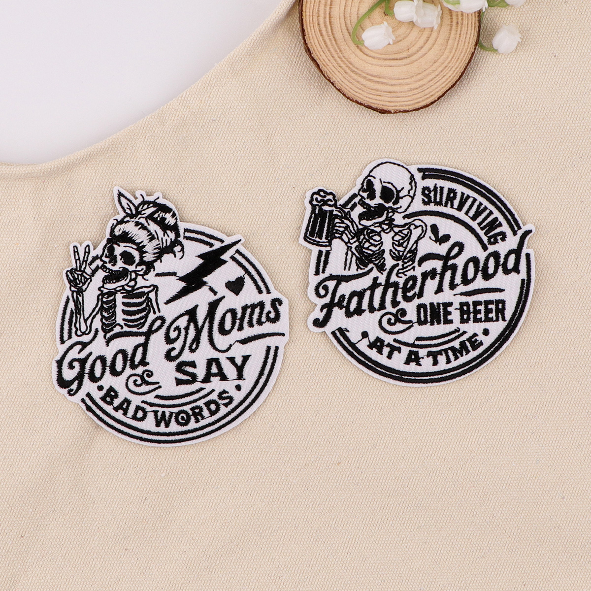 Skull Quotes Embroidery Patch  - Men'S Accessories Quotes avis et prix