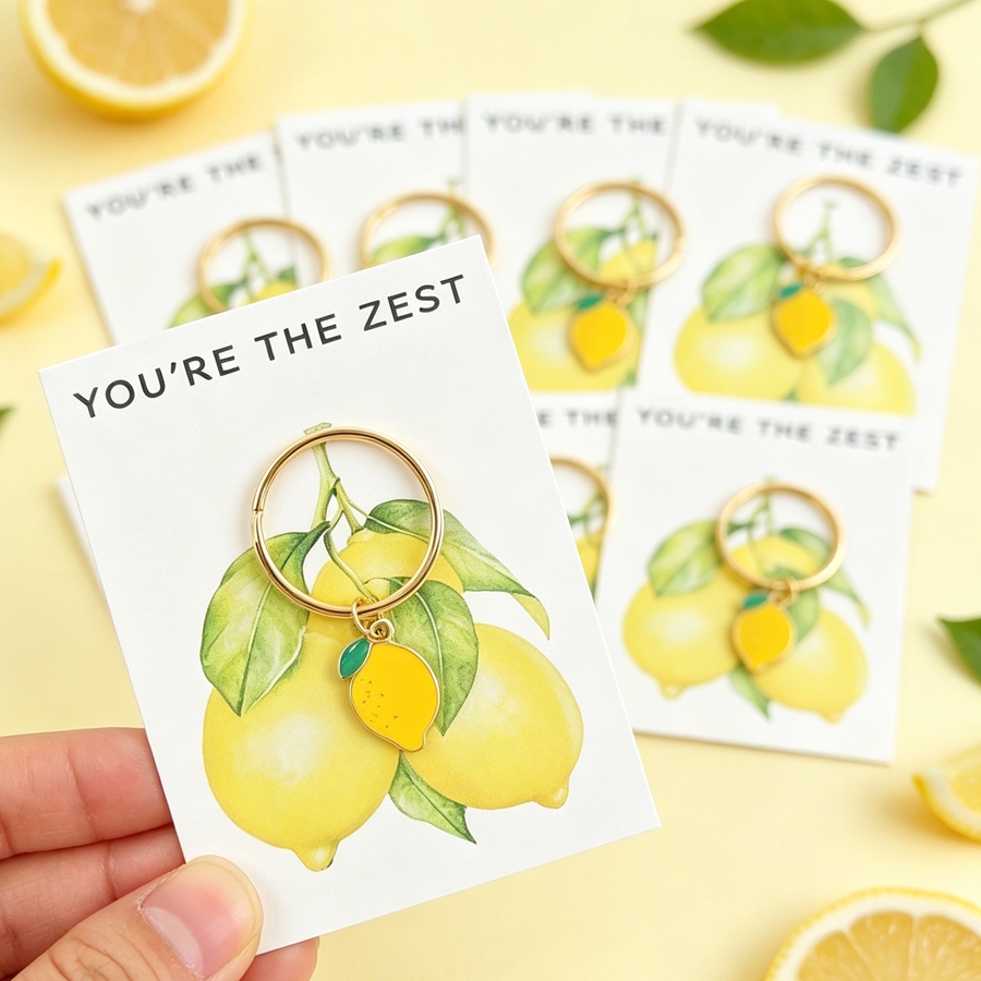 7 Chic Lemon Keychains, Includ - Men Keychain Accessories avis et prix