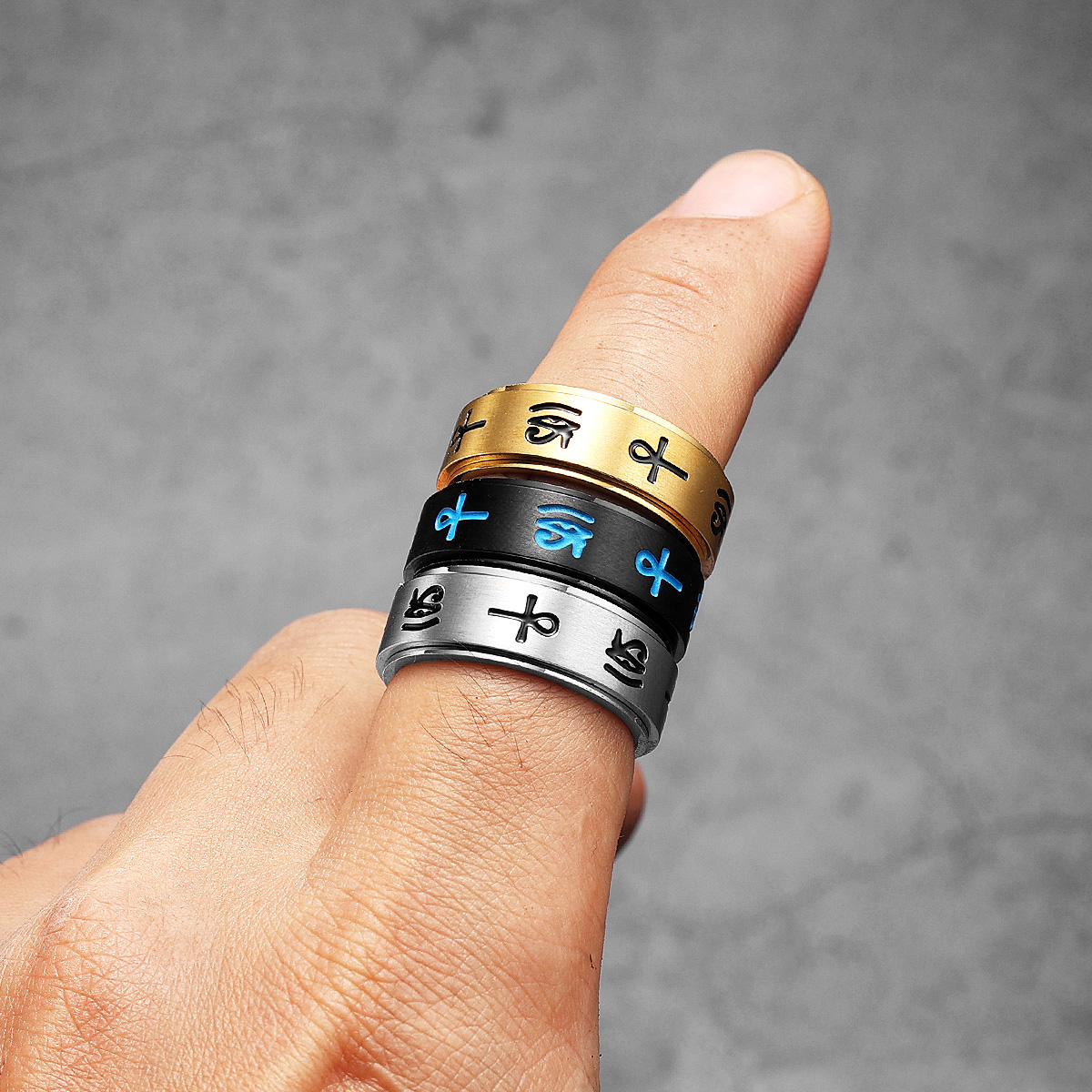 Egypt Eye of Horus Men Rings S - Men'S Accessories Jewelry Egypt avis et prix