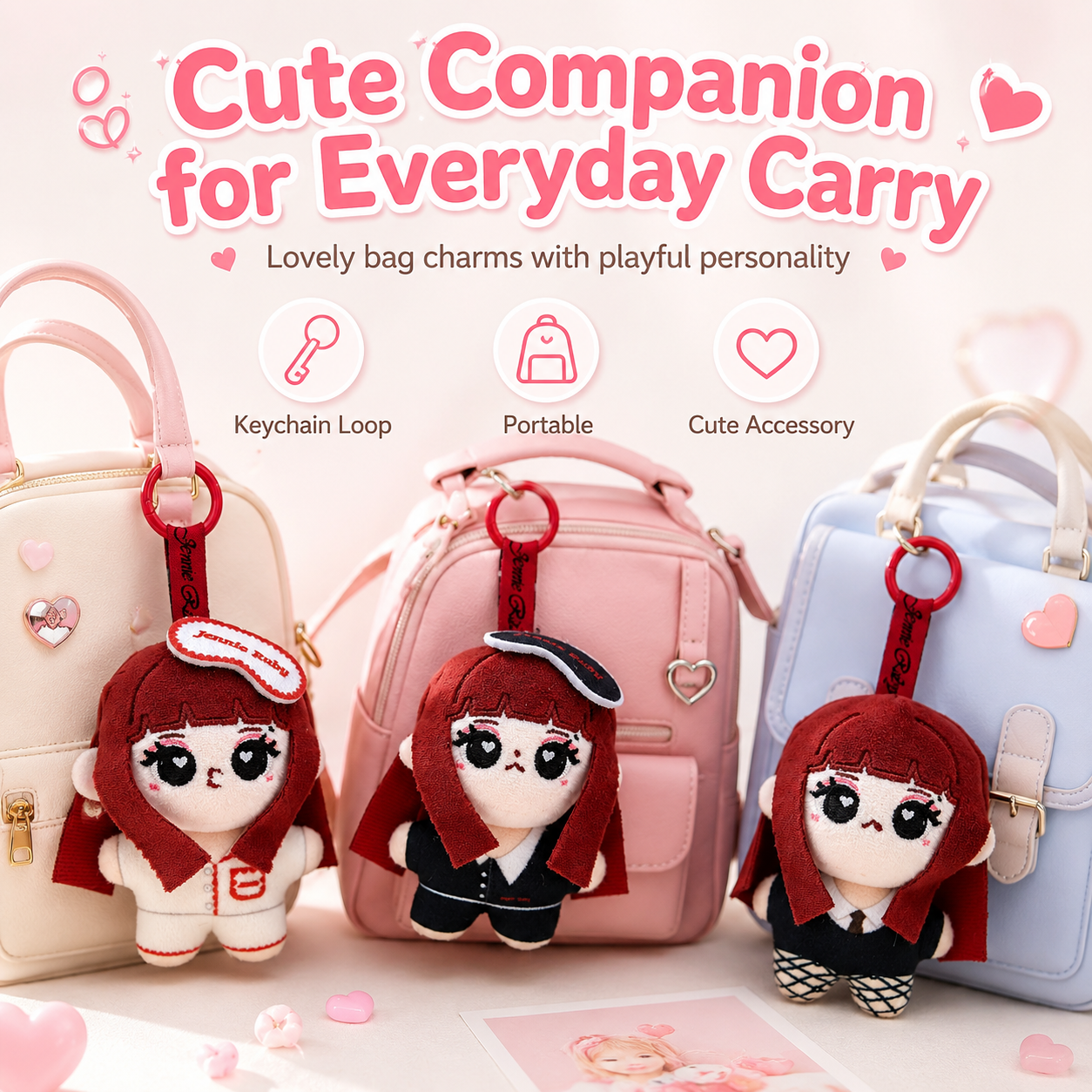 Cute Jennie Ruby Plush Keychai - Men Keychain Accessories avis et prix