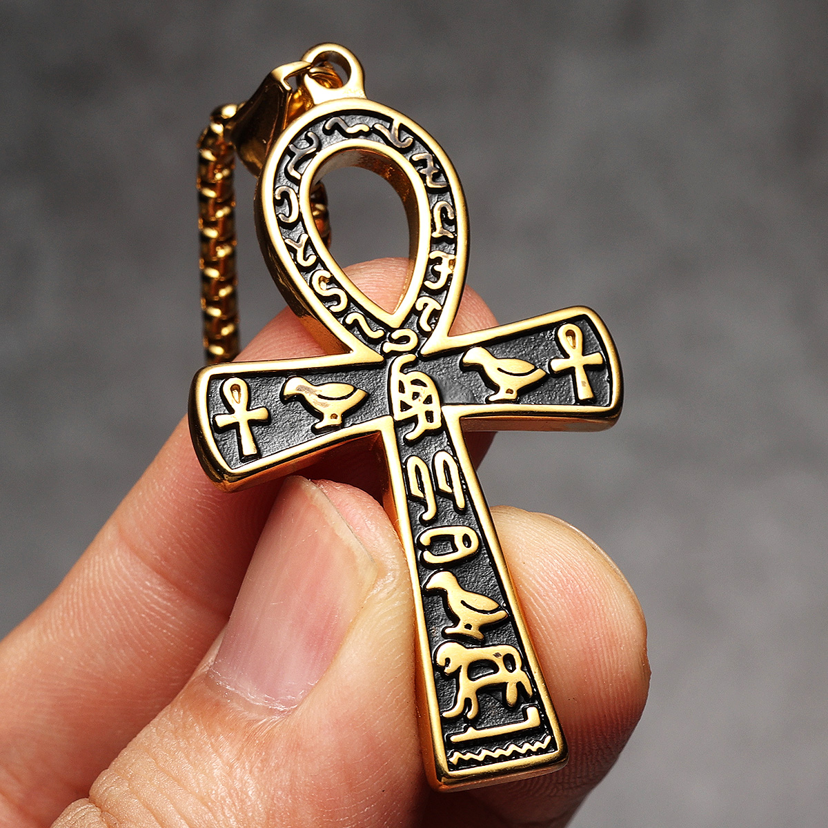 Egypt Cross Men Necklaces Stai - Men'S Accessories Jewelry Egypt avis et prix