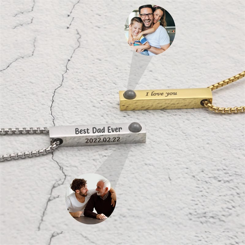 Custom Picture Name Necklace P - Men Accessories Gift Box avis et prix