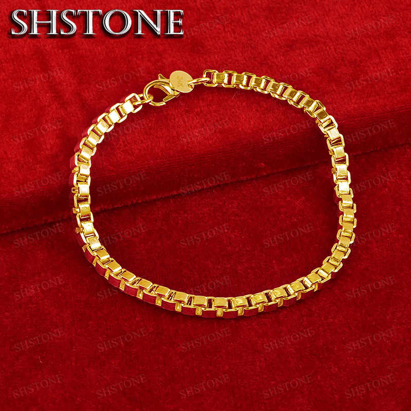 Exquisite 18K Gold 4mm Box Cha - Men Accessories Gift Box avis et prix