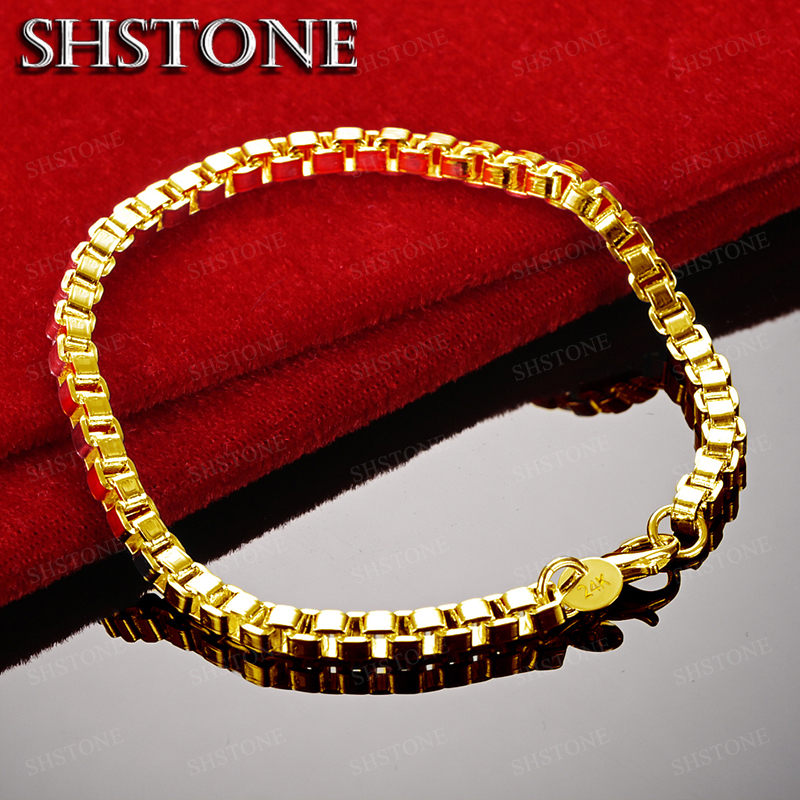 Exquisite 18K Gold 4mm Box Cha - Men Accessories Gift Box avis et prix