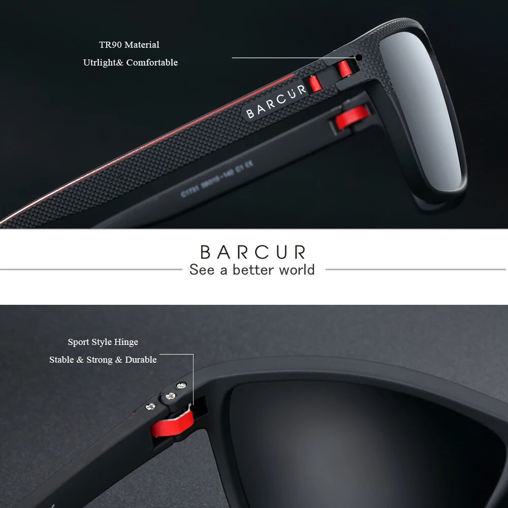 BARCUR Design TR90 Sunglasses  - Men'S Accessories Designer avis et prix