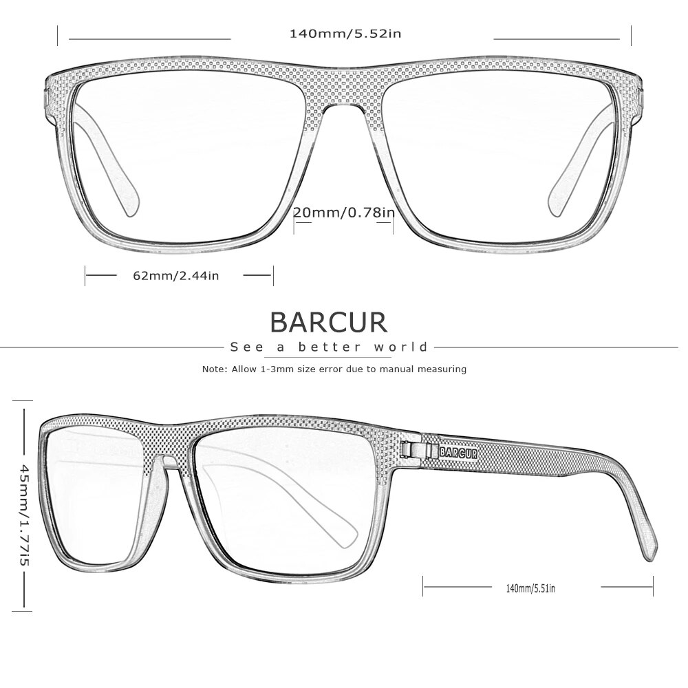 BARCUR Design TR90 Sunglasses  - Men'S Accessories Designer avis et prix